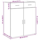 thumbnail of vidaXL Sideboard Weiß 80x42,5x93 cm Holzwerkstoff
