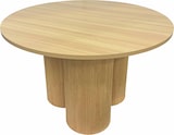 thumbnail of Moderner runder Esstisch 120 cm heller Holzeffekt
