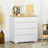 thumbnail of HOMCOM cómoda moderna con 4 cajones mueble cajonera de madera para dormitorio salón habitación 70x37x75 cm blanco y natural