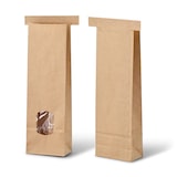 thumbnail of greenbox - Blockbeutel m. Fenster XS, 7,5 x 4,5 x 24 cm, PP-Folie, braun, Clipband, Kraftpapier, 500 St.