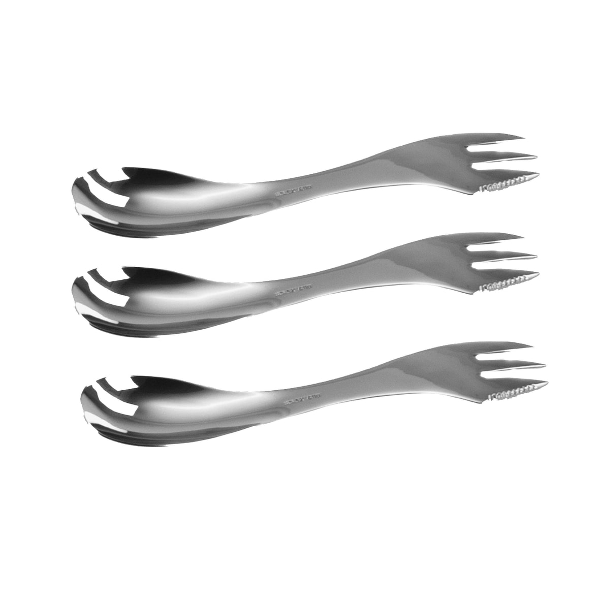 Solex Sophia 3 Stück Megöffel SPORK 3 in1 Campingbesteck