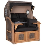 thumbnail of Strandkorb Komplettset - bene living - Ammersee Teak - PE grau - Skyline Frankfurt - Liftersystem