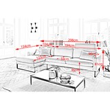 thumbnail of KAWOLA Sofa RICARDA Ecksofa Cord grau Recamiere links
