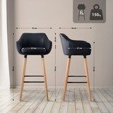 thumbnail of 2er Set Barhocker MIRID - Kunstleder Schwarz 55x46x99 cm | Barstuhl Mit Lehne Tresenhocker Tresenstuhl Kneipenhocker Kneipenstuhl