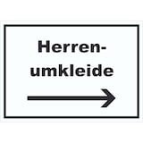 thumbnail of Herrenumkleide Schild mit Text und Richtungspfeil rechts waagerecht A1 (594x841mm)