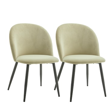 METRO PROFESSIONAL Lika gestoffeerde restaurantstoel, set van 2, staal/polyester, lichtgroen/zwart