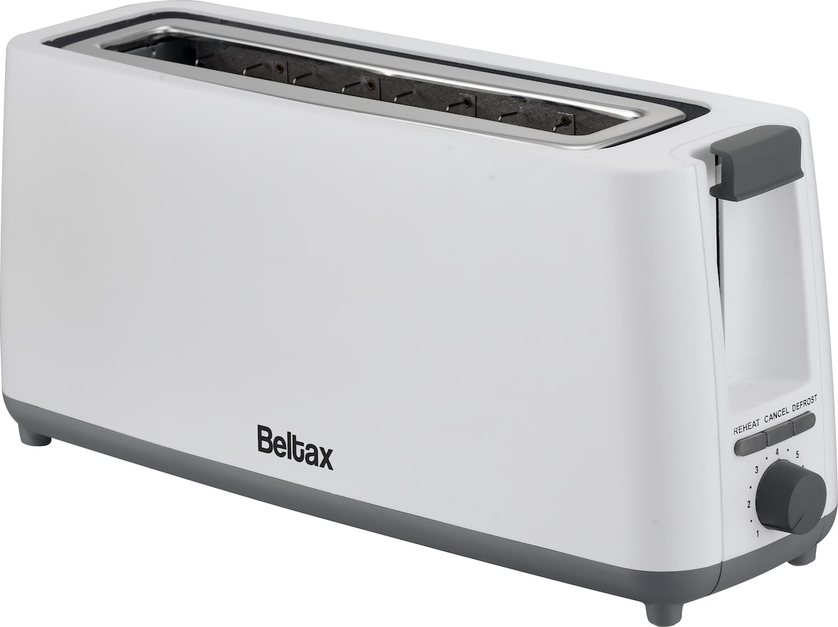 BELTAX Torradeira Long Slot BTE-2004, Potência: 900W, 1 fenda long slot, Função Descongelar, Cancelar, Reaquecer, Controlo nível de tostagem