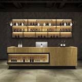 thumbnail of Bar Theke Großer Kassentisch Empfangstisch Kasse Empfangstheke Restaurant Theke Kassentisch mit Stauraum 180*60*100cm Holzfarben【HTSM 180】