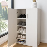 thumbnail of DUPI Mueble Zapatero Librería de Dos Puertas, Madera, Zapatero Puertas de Libro Mueble Auxiliar, 60cm Ancho, 32,50 cm Profundo, 124cm Alto (Blanco)