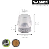 thumbnail of WAGNER Kappen für Stahlrohr rund 4tlg. - Ø 12-15/14-17 x 19 mm, Abrieb Filz 9 mm, Kunststoff transparent - 15055599