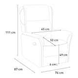 thumbnail of Poltrona relax reclinabile manuale con poggiapiedi in tessuto Hope - Grigio chiaro-SR111010FGC