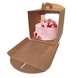 thumbnail of Caixa Cartão Micro Pastelaria Kraft c/Pega e Janela Quadrada – 20x20x20cm