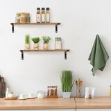 thumbnail of Relaxdays Wandregal industrial, 2er Set, Ablagebretter, BxT: 48 x 15,5 cm, Metall & Holzoptik, Hängeregal, braun/schwarz