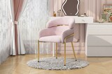 thumbnail of Esszimmerstuhl Samt Rosa 79x53x45 cm mit Metallbeinen ergonomischer Sitz komfortabel pflegeleicht modern für Essbereich Wohnbereich
