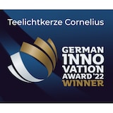 thumbnail of Dauerkerze Cornelius (Höhe 9 cm, Ø 8 cm) Rot, Teelichthalter hitzebeständig bis 90 Grad