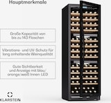 thumbnail of Klarstein Vinovilla Trio Weinkühlschrank | 144 Flaschen | 3 Zonen | 38 dB | 12 Regale | Kompressor | 413 Liter Schwarz