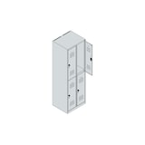 thumbnail of C+P Spind Classic PLUS, 4 Abteile, HxBxT 185x60x50cm, Zylinderschloss, Hellgrau/Clowngrün von PROREGAL