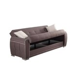 thumbnail of Dmora Schlafsofa Alejandro, 3-Sitzer-Container-Schlafsofa mit 2 Kissen inklusive, 224x85h87 cm, Hellgrau