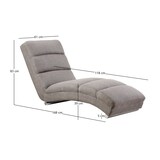 thumbnail of SalesFever Chaiselongue | mit Quersteppung | Bezug Strukturstoff | Metallfüße aus Chrom | B 60 x T 170 x H 82 cm | grau