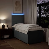 thumbnail of vidaXL Boxspringbett mit Matratze Dunkelgrau 90x190 cm Stoff
