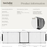 thumbnail of tectake 5-delig openhaardhek, AGGNI, gepoedercoat staal, 2893x30x715 mm, stabiele constructie, deur met veiligheidsslot, zwart