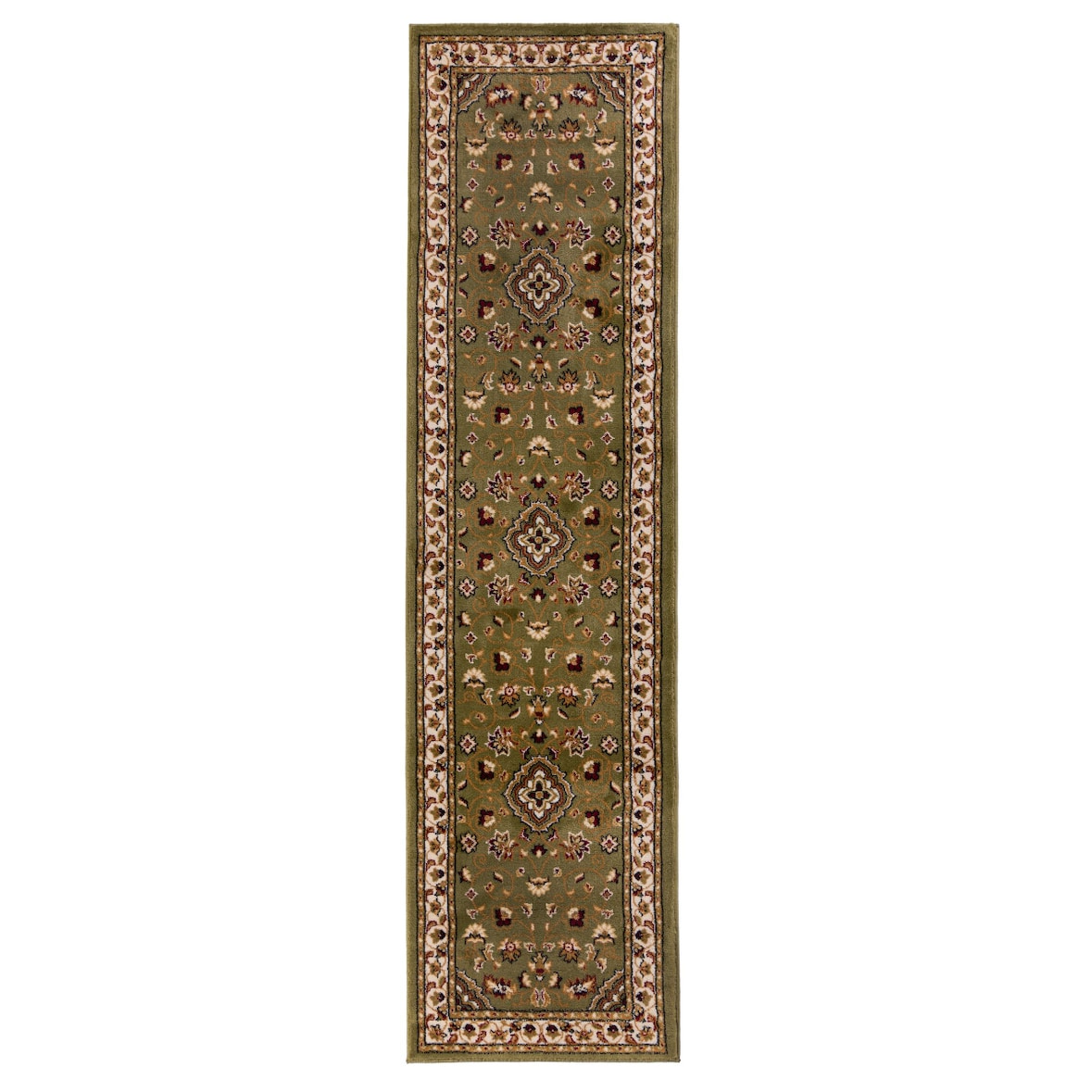 Traditioneller Teppich in Trendfarben `Glazert` . Farbe: Grün, 66x300 cm | Kadima Design