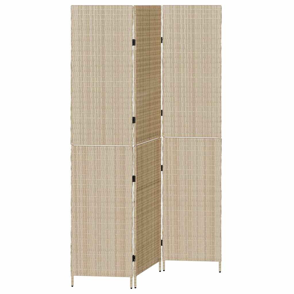 vidaXL Raumteiler Beige 146 x 200 cm Poly-Rattan