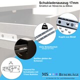 thumbnail of Teleskopschiene Teilauszug 1 Paar Schubladenschienen 17mm Höhe Nutmontage 438mm
