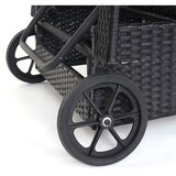 thumbnail of Poly-Rattan Sonnenliege Carrara, Relaxliege Gartenliege Liege, Alu ~ anthrazit, Kissen hellgrün