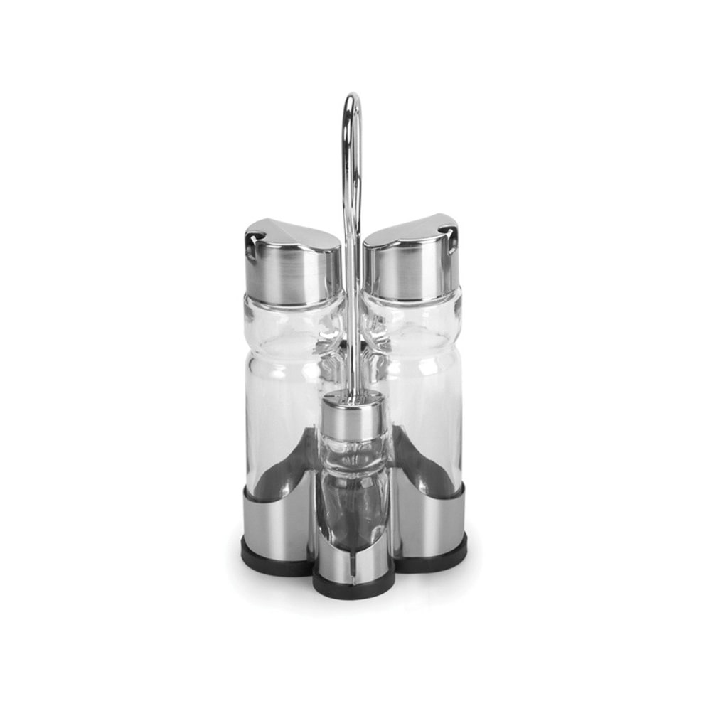 Menage Paris Set 4 Pezzi Vetro e Acciaio Inox Comas