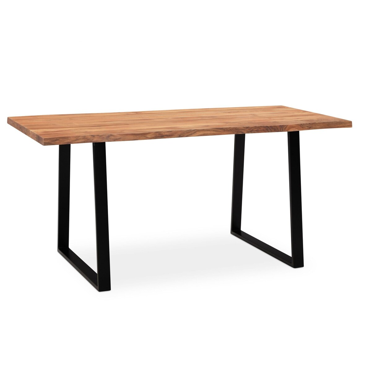 Schreibtisch Massivholz Industrial | 120x60 cm Akazie Holztisch | Goldbraun | Baumkante & Handgefertigt | Tarn Kollektion | Kadima Design