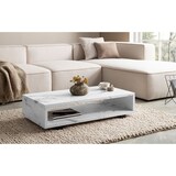 thumbnail of Couchtisch 100x50x25 cm Weiß Sofatisch in Marmor-Optik Modern, Design Wohnzimmertisch Rechteckig mit Stauraum, Loungetisch Schlicht, Kaffeetisch