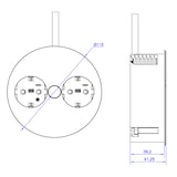 thumbnail of BACHMANN TWIST 2S 2x Schutzkontakt, Schutzkontakt-Montagestecker, Edelstahl, 2 m