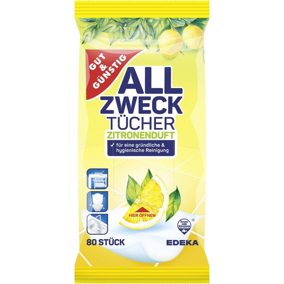 Gut & Günstig 4256151000 Reinigungstuch Allzweck Citrus 80 Stück