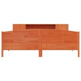 thumbnail of vidaXL Massivholzbett mit Regal ohne Matratze Wachsbraun 200x200 cm