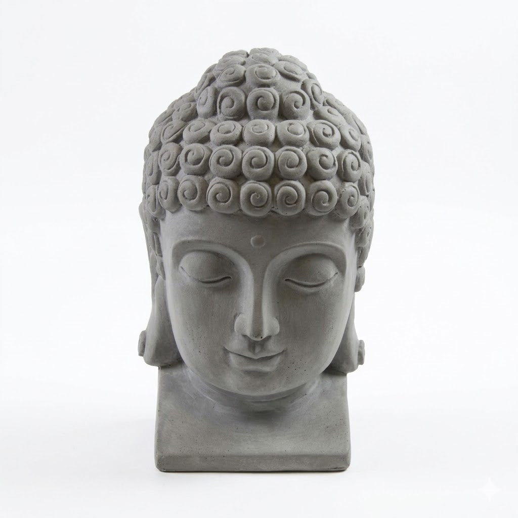 Buddha Kopf groß H 40 cm Steinfigur Deko Figur Skulptur Feng Shui