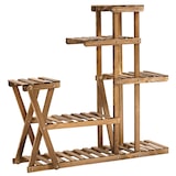 thumbnail of Outsunny soporte para plantas estantería para plantas con pies de madera estantería para flores con 5 niveles para interior y exterior 98x28x95 cm