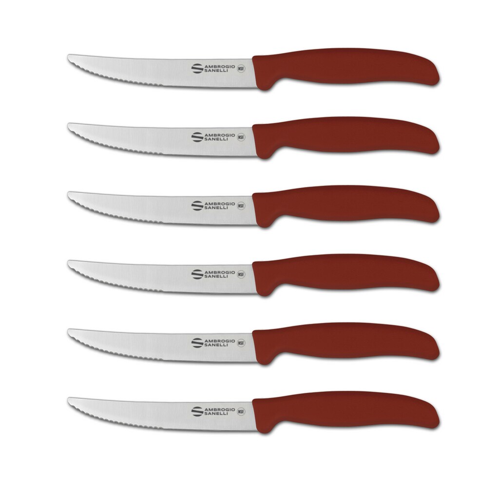 Coltelli linea Barbecue - confezione 6 coltelli bistecca 1/2 dentati