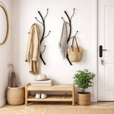 thumbnail of DanDiBo Wandgarderobe Schwarz Metall 2er Set Flora Garderobe Wand 93861 Garderobenhaken Flurgarderobe Kleiderhaken Hakenleiste