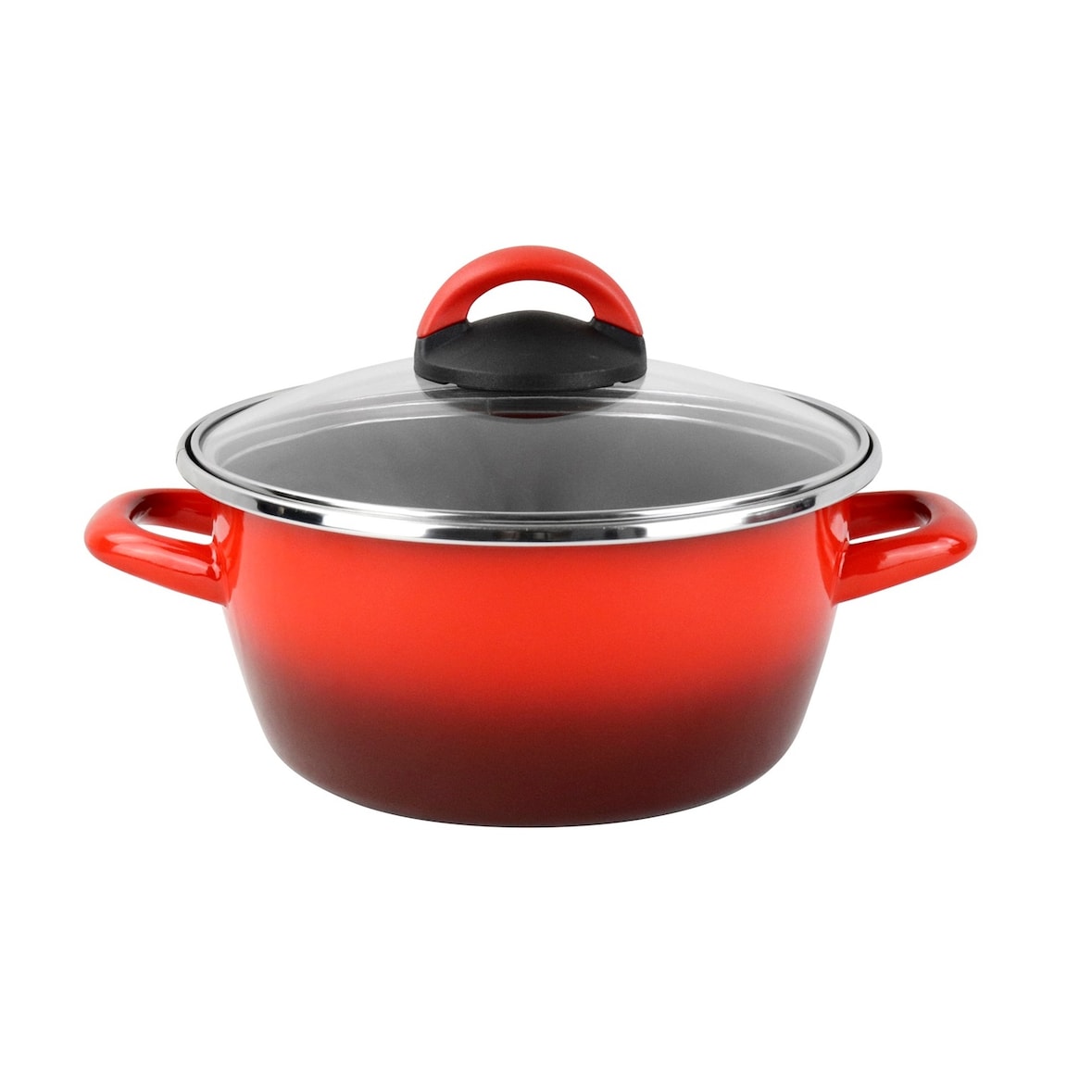 Magefesa Sfumatto Rosso - Cacerola Ø24cm con tapa de vidrio color rojo