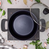 thumbnail of 3claveles - Bateria de Cocina 3 Cacerolas Ø20/Ø24/Ø28cm y Cazo Ø16cm (1,3 L) con Tapas en Aluminio Fundido Antiadherente