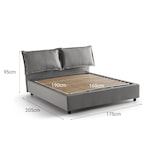 thumbnail of Dmora Letto matrimoniale Deborah, Letto contenitore con rivestimento in tessuto, 100% Made in Italy, adatto per materasso Cm 160x190, Grigio