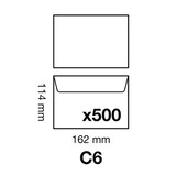 thumbnail of Clairefontaine 500x Umschläge haftklebend, 114x162mm/C6, 90g - Weiß 6916C