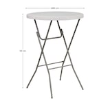 thumbnail of Mesa Plegable Redonda Alta de 80x110cm Catering Blanco 7house