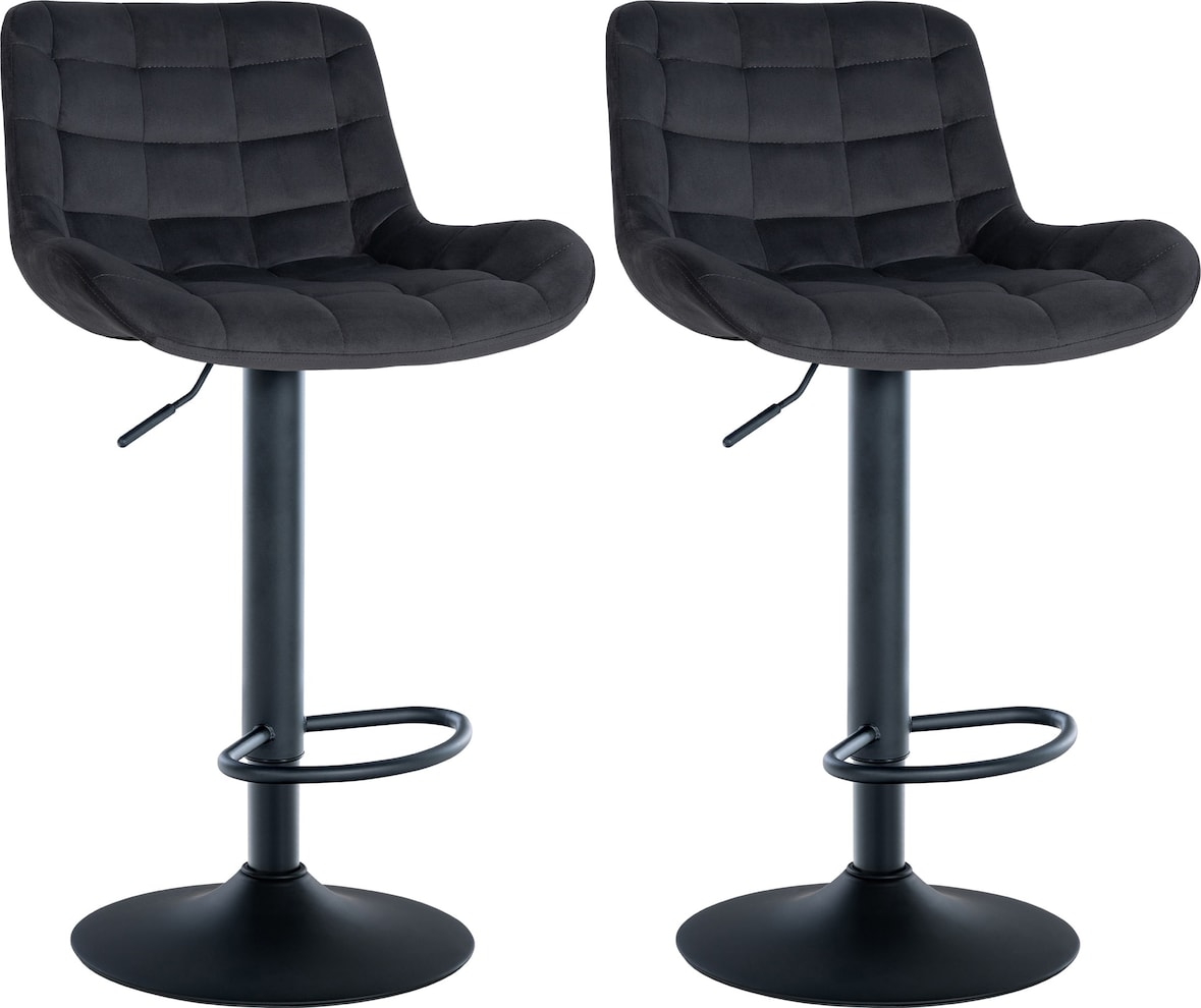 2er Set Barhocker Tover schwarz/Samt