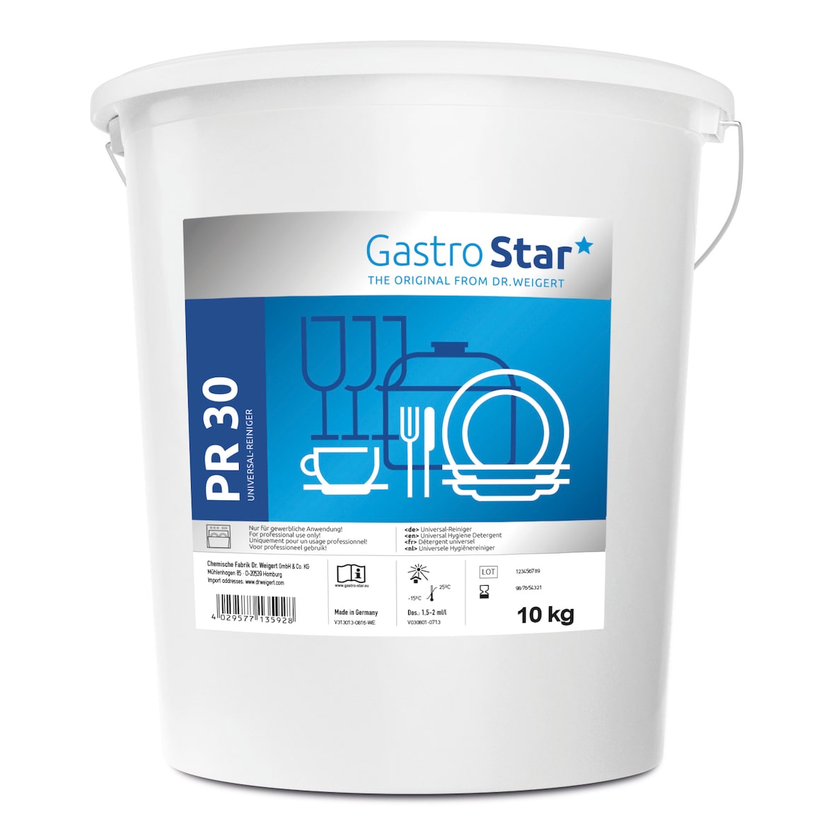 Dr. Weigert Gastro Star PR 30 Universalreiniger Pulver für gewerbliche Spülmaschinen 10 kg