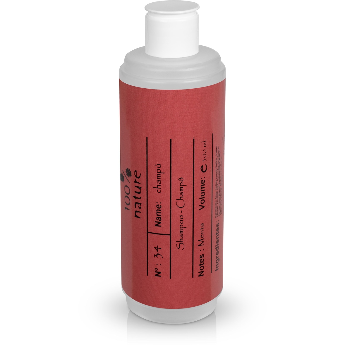 Frasco de recarga dispensador de 400 ml, contendo Bio shampoo (recarregável)