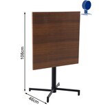 thumbnail of METRO PROFESSIONAL Mesa Bistro plegable Aveiro, acero, estampado efecto madera, 70 x 70 cm, cuadrada, marrón