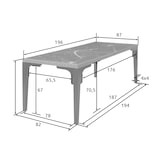 thumbnail of tectake Table en rotin Foggia 196x87x76cm - marron naturel - 404805