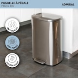 thumbnail of Kitchen Move Balde de Lixo com Pedal Inox ADMIRAL prata 50L Aço inoxydable Dinheiro